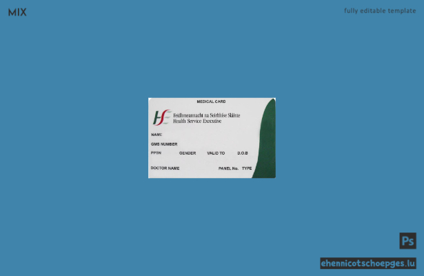 Beispiel für eine Krankenversicherungskarte des irischen Gesundheitsdienstes (Irish Health Service Executive)
